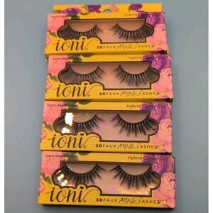 Lot/4 Ioni 3D Faux Mink Lashes Eyelashes Hybrid Cateye Curl Reusable Lightweight